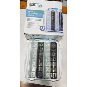 Pillrite Pillbox Monthly Pill Management System Caddy 3 week medicine organizer